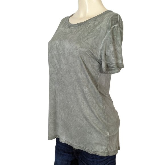 Mustard Seed short sleeve open back with 3 ties greenish gray top size S - Picture 4 of 8